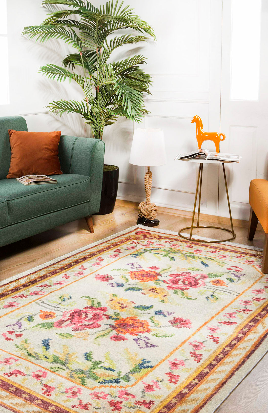 Washable Floral Rugs &Runners