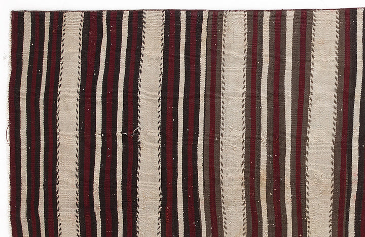 Crete 0480 Beige Striped Wool Hand-Woven Carpet 148 x 250