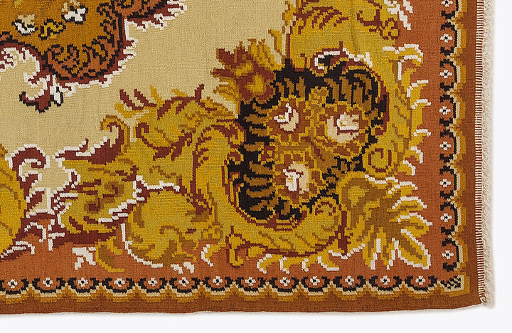 Cretan Red Floral Wool Hand-Woven Carpet 197 x 287