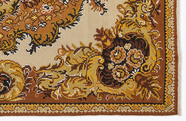 Cretan Red Floral Wool Hand Woven Carpet 197 x 313