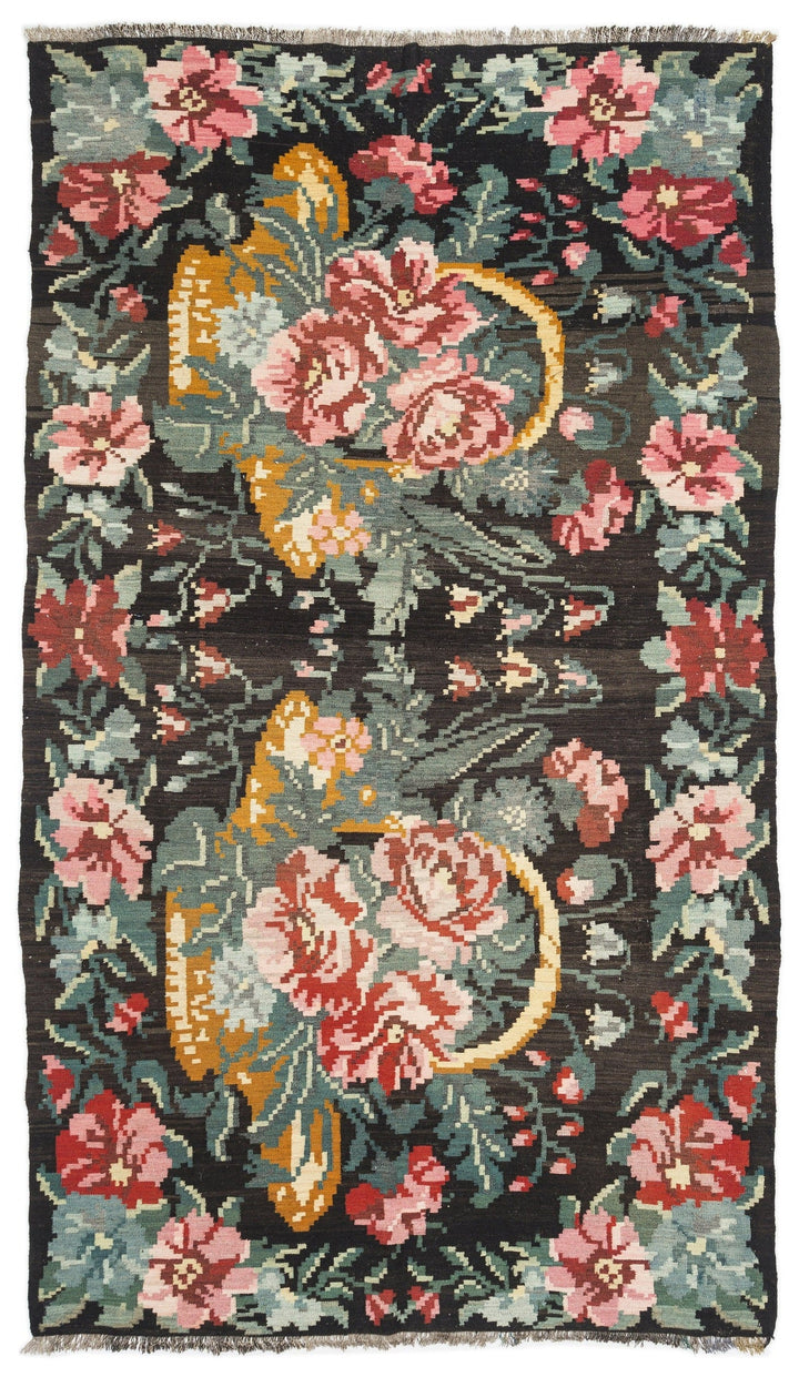 Cretan Red Floral Wool Hand Woven Carpet 180 x 310