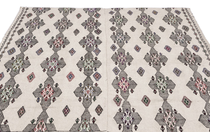 Cretan Beige Figured Wool Hand Woven Carpet 197 x 230