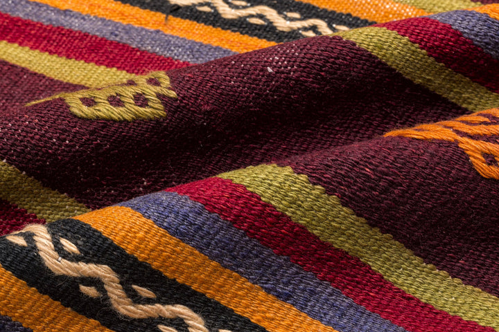 Crete Multi Striped Wool Hand Woven Carpet 153 x 323