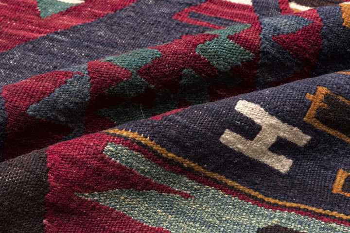 Crete Brown Geometric Wool Hand Woven Carpet 164 x 320