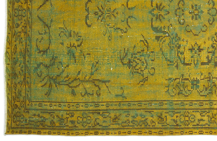 Athens Yellow Tumbled Wool Hand Woven Carpet 155 x 235