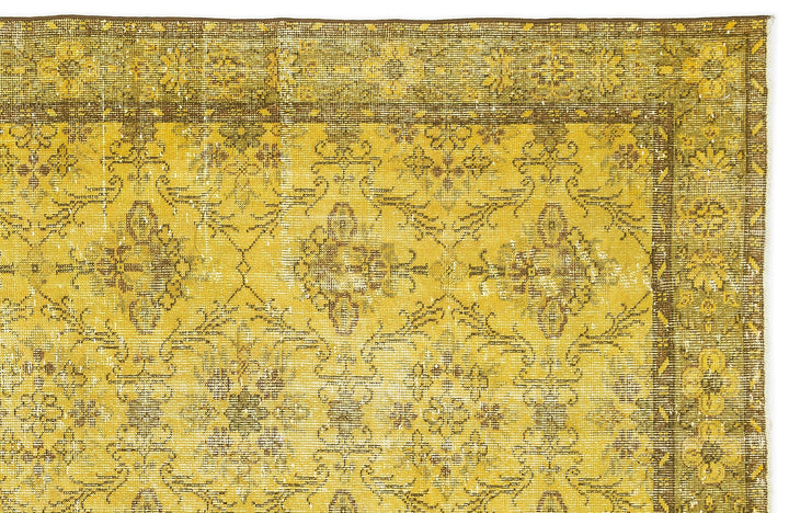 Athens Yellow Tumbled Wool Hand Woven Carpet 153 x 279