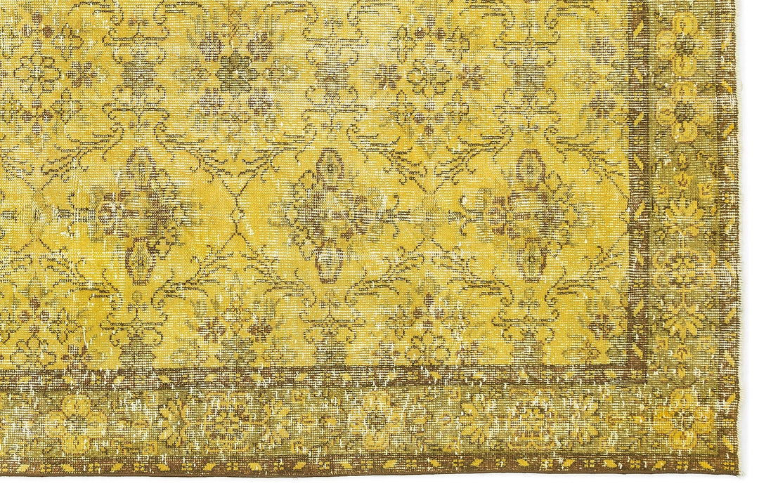 Athens Yellow Tumbled Wool Hand Woven Carpet 153 x 279