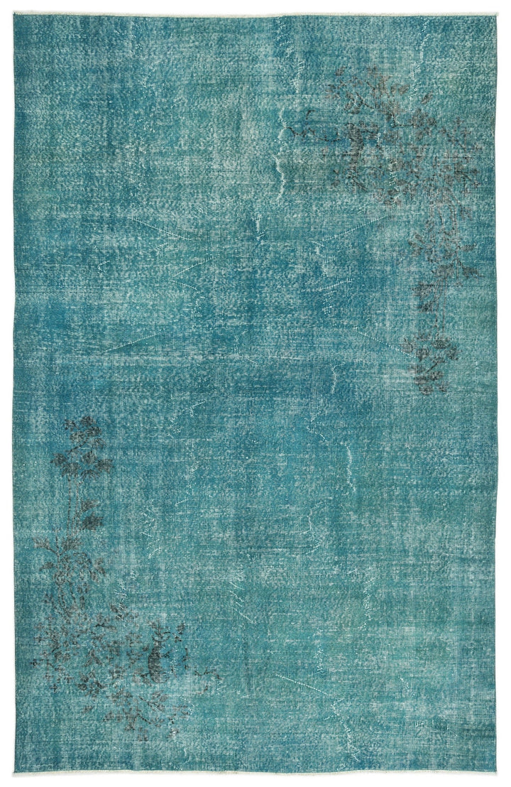 Athens Turquoise Tumbled Wool Hand Woven Rug 201 x 316