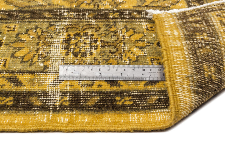Athens Yellow Tumbled Wool Hand Woven Carpet 141 x 232