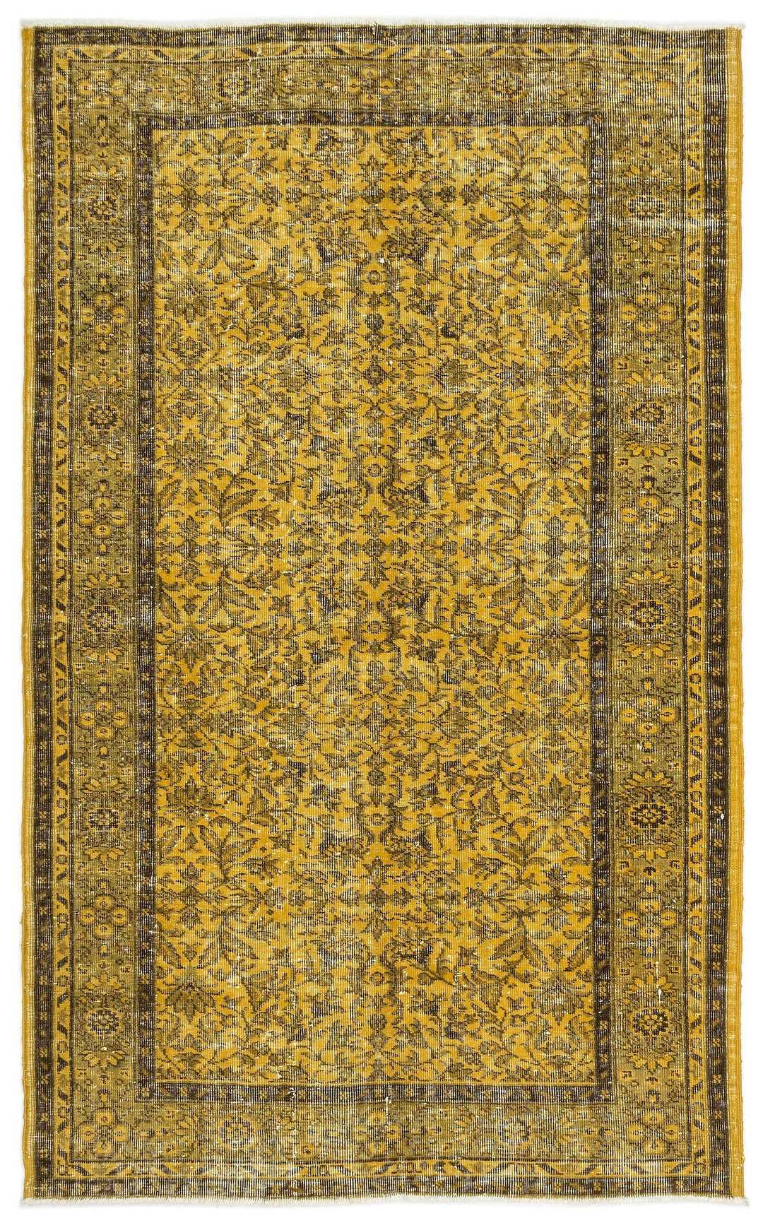Athens Yellow Tumbled Wool Hand Woven Carpet 141 x 232