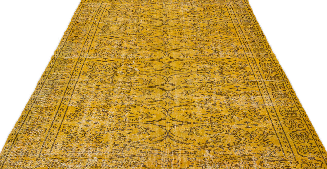 Athens Yellow Tumbled Wool Hand Woven Carpet 175 x 285