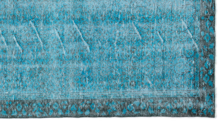 Athens Turquoise Tumbled Wool Hand Woven Carpet 155 x 291