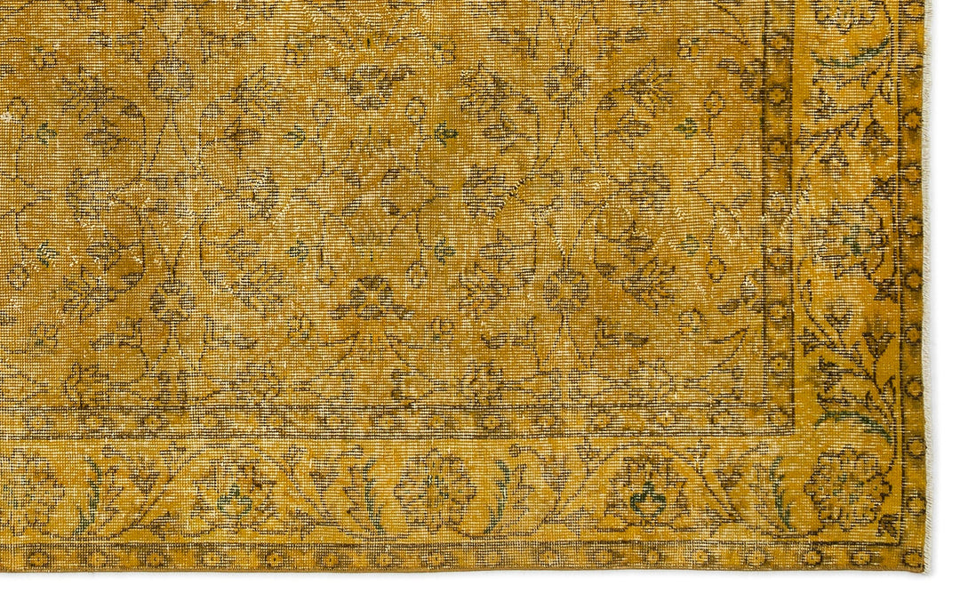 Athens Yellow Tumbled Wool Hand Woven Carpet 165 x 264