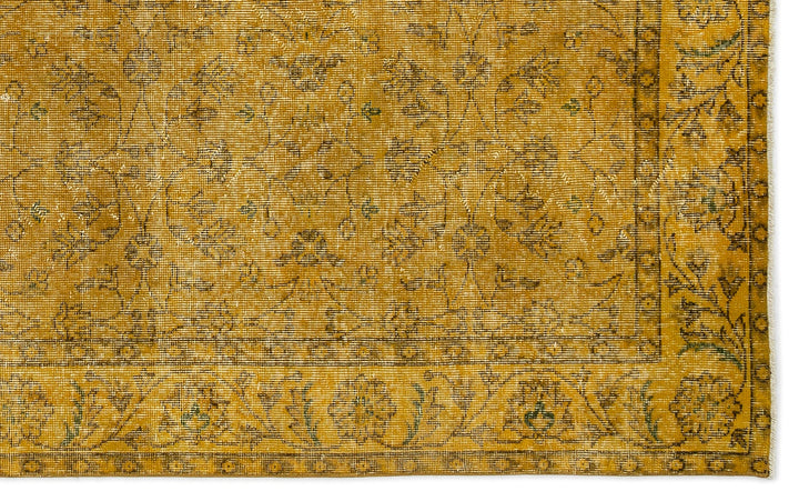 Athens Yellow Tumbled Wool Hand Woven Carpet 165 x 264