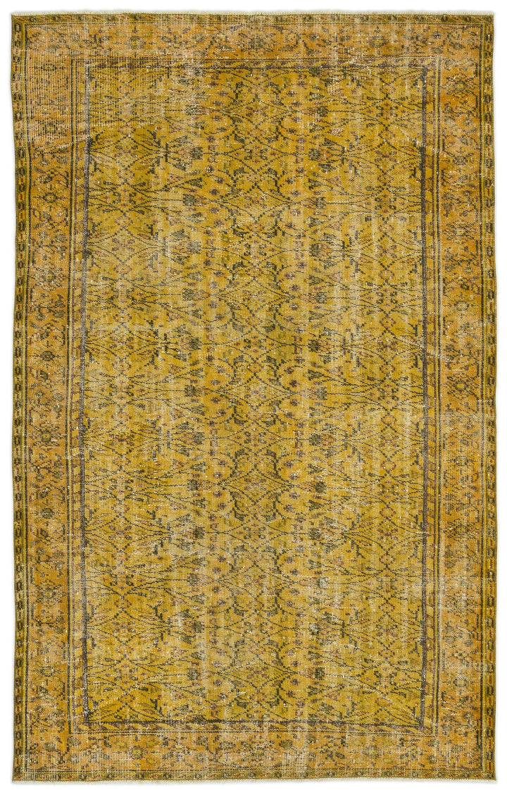 Athens Yellow Tumbled Wool Hand Woven Carpet 173 x 280