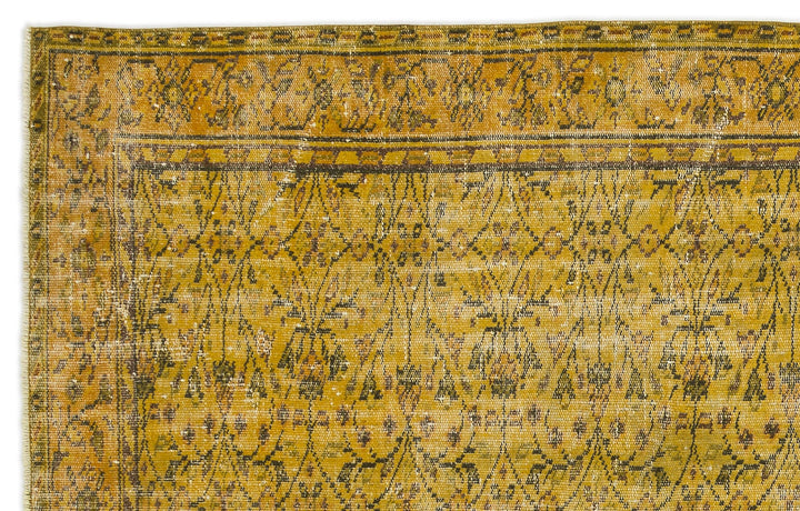 Athens Yellow Tumbled Wool Hand Woven Carpet 173 x 280