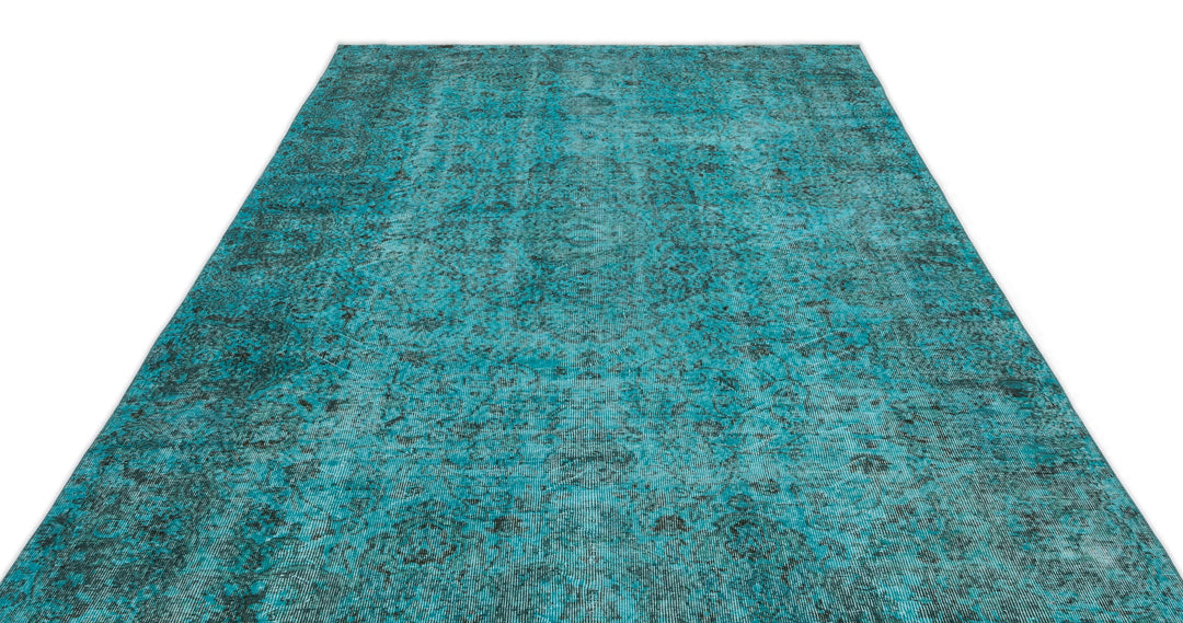 Athens Turquoise Tumbled Wool Hand Woven Carpet 195 x 318