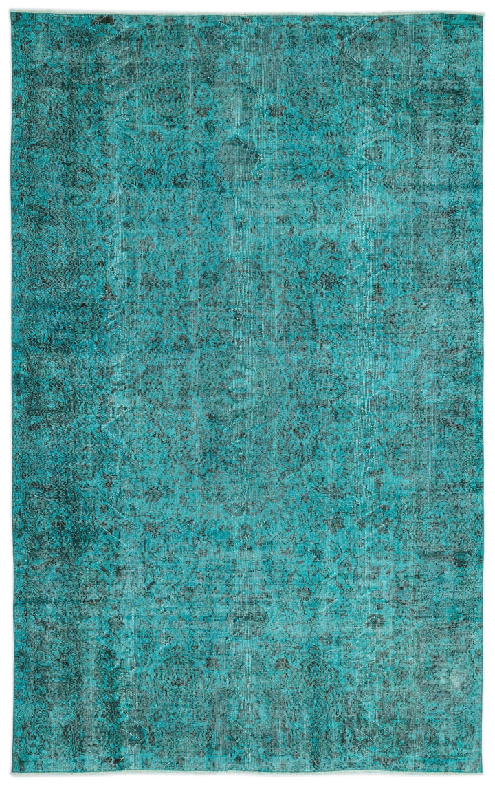 Athens Turquoise Tumbled Wool Hand Woven Carpet 195 x 318
