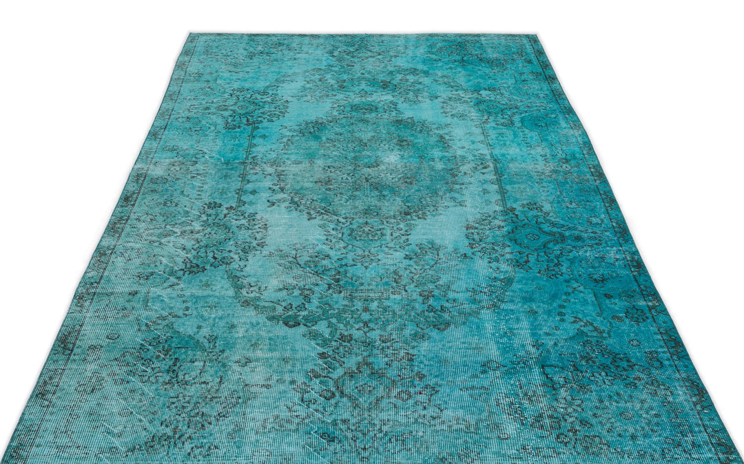 Athens Turquoise Tumbled Wool Hand Woven Carpet 165 x 280