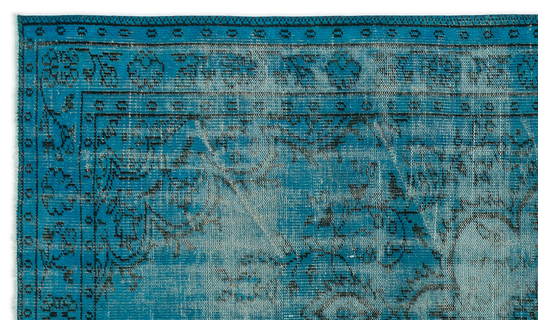Athens Turquoise Tumbled Wool Hand Woven Carpet 151 x 253