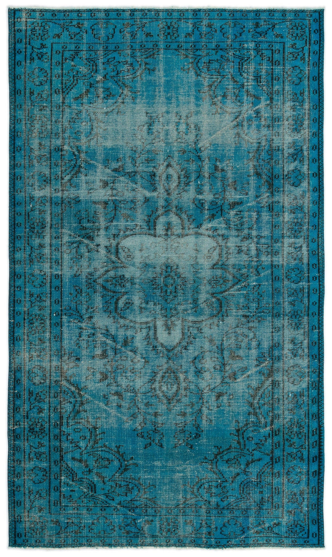 Athens Turquoise Tumbled Wool Hand Woven Carpet 151 x 253