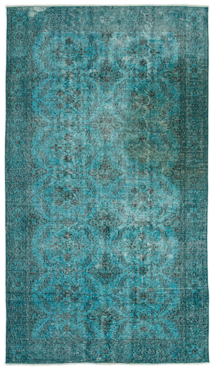 Athens Turquoise Tumbled Wool Hand Woven Carpet 148 x 265