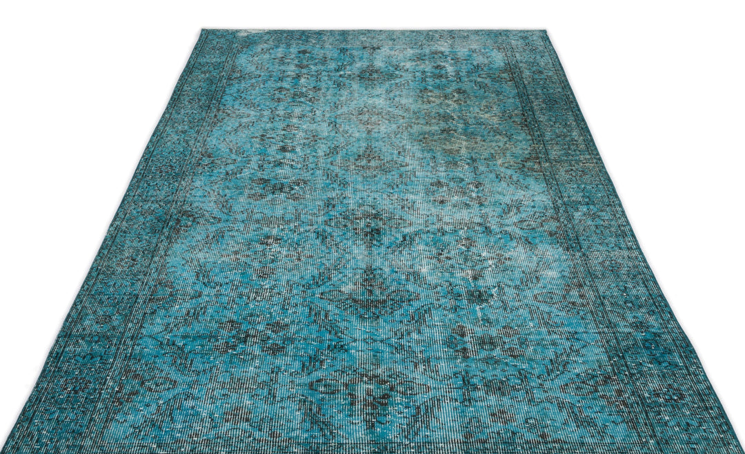 Athens Turquoise Tumbled Wool Hand Woven Carpet 148 x 265