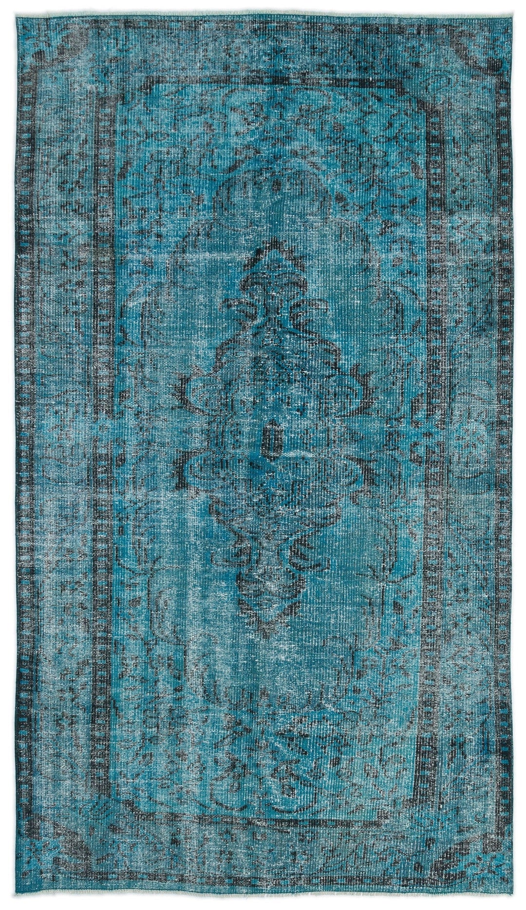 Athens Turquoise Tumbled Wool Hand Woven Carpet 152 x 260