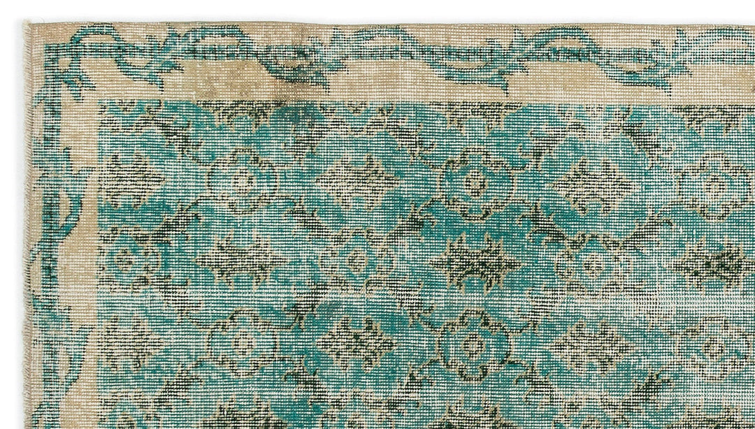 Athens Turquoise Tumbled Wool Hand Woven Carpet 113 x 202