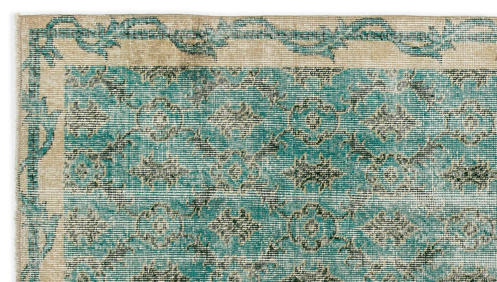 Athens Turquoise Tumbled Wool Hand Woven Carpet 113 x 202
