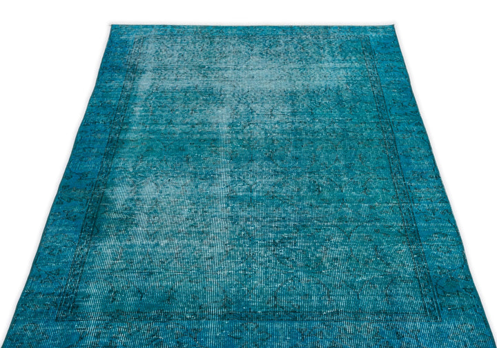 Athens Turquoise Tumbled Wool Hand Woven Carpet 108 x 208