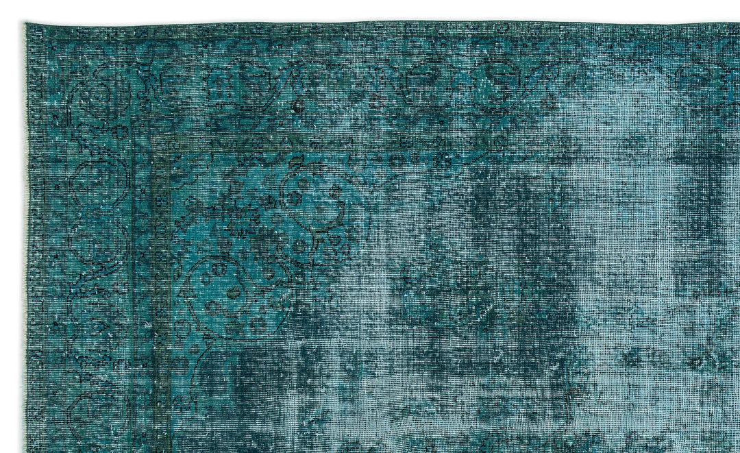 Athens Turquoise Tumbled Wool Hand Woven Carpet 197 x 334