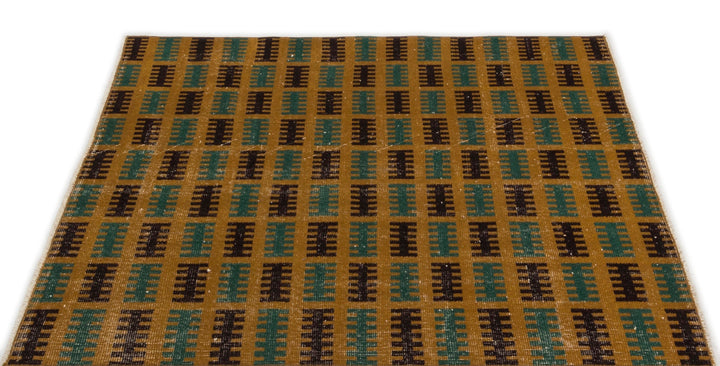 Athens Yellow Tumbled Wool Hand Woven Carpet 113 x 142