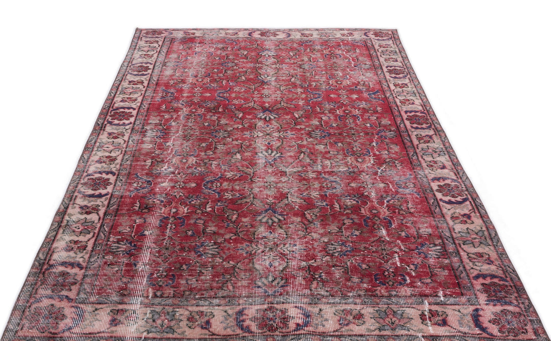 Athens Red Tumbled Wool Hand Woven Carpet 155 x 266