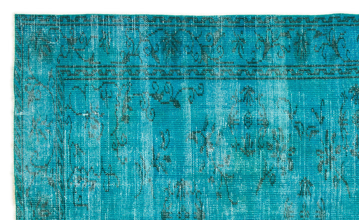 Athens Turquoise Tumbled Wool Hand Woven Carpet 136 x 235