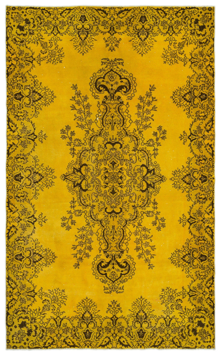 Athens Yellow Tumbled Wool Hand Woven Carpet 185 x 302