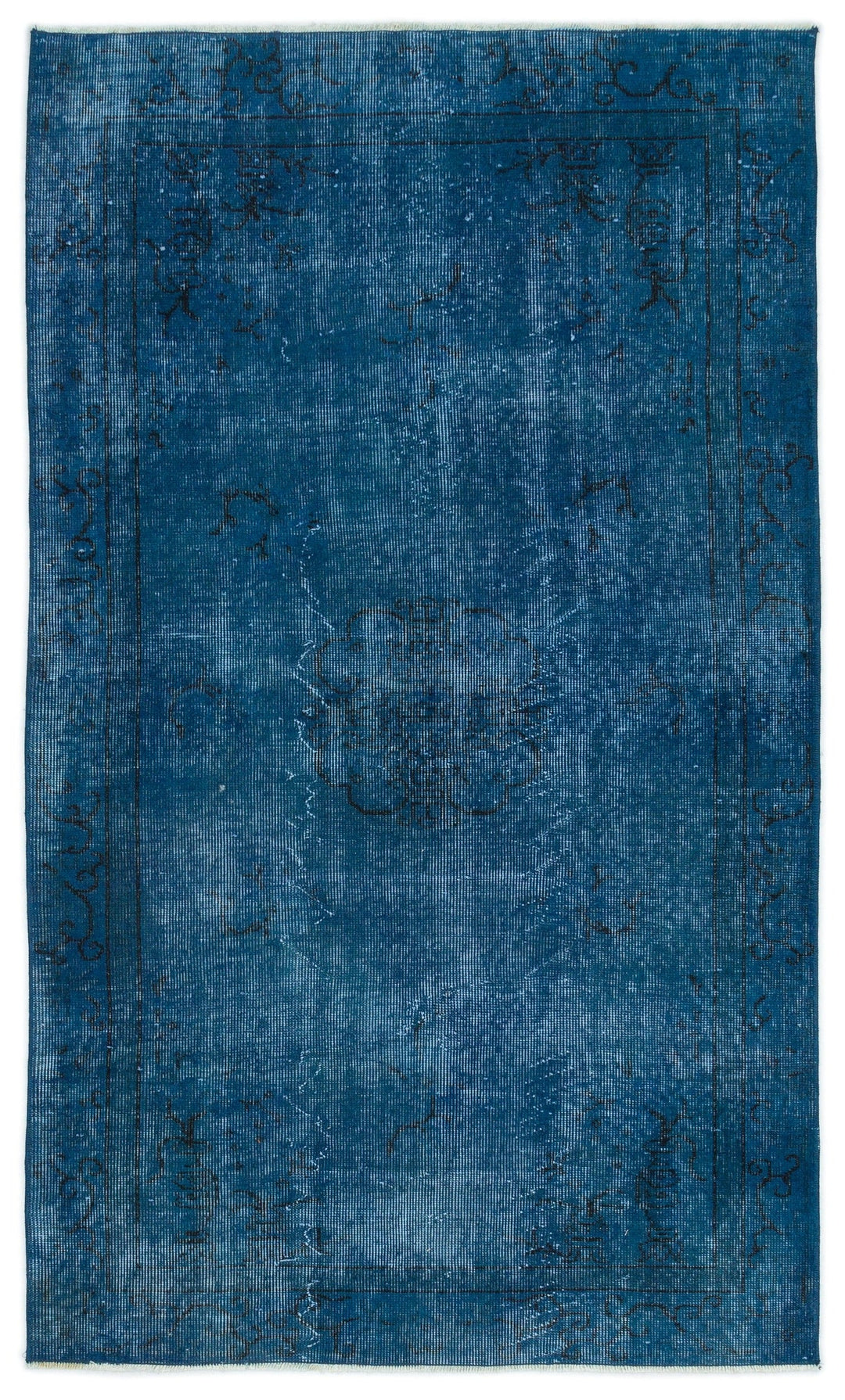 Athens Turquoise Tumbled Wool Hand Woven Carpet 116 x 197