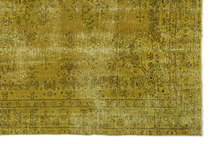 Athens Yellow Tumbled Wool Hand Woven Carpet 195 x 285