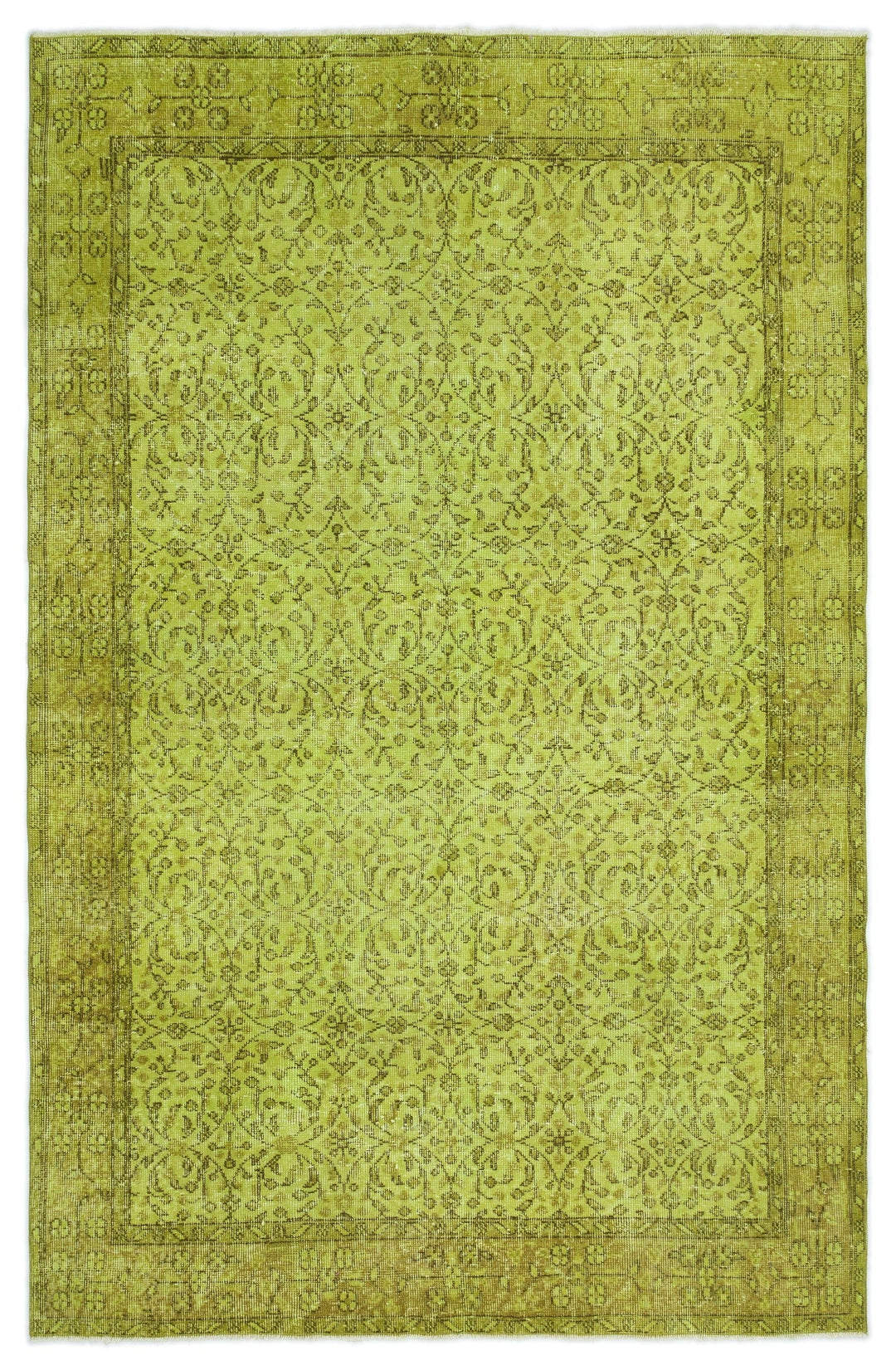 Athens Yellow Tumbled Wool Hand Woven Carpet 159 x 245