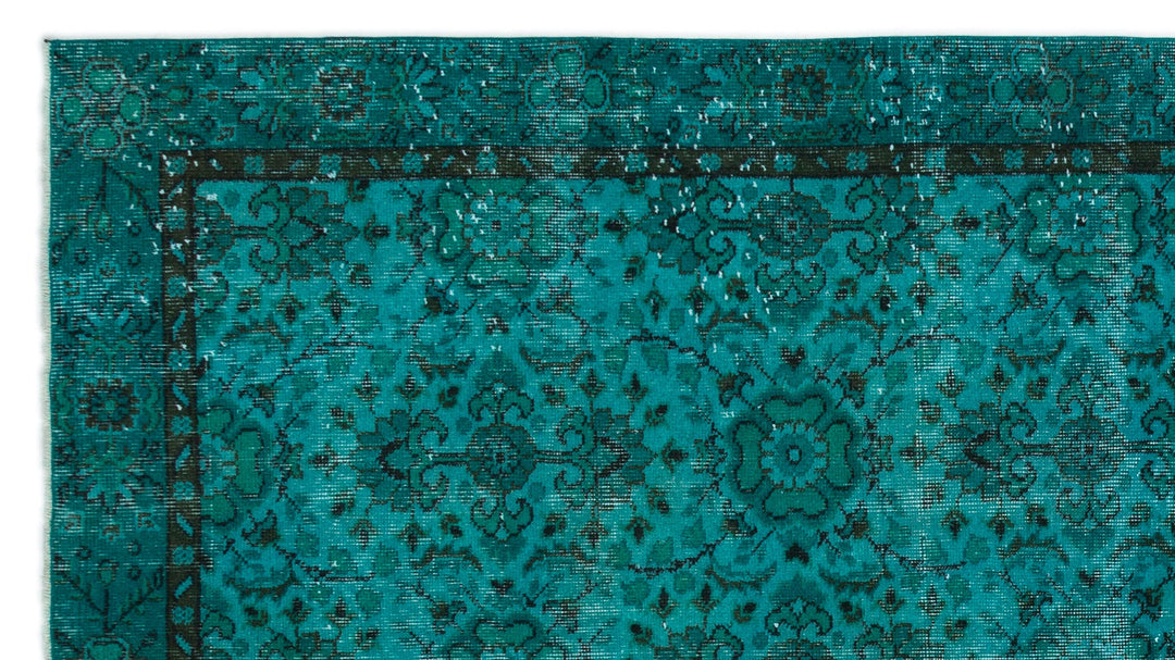 Athens Turquoise Tumbled Wool Hand Woven Carpet 159 x 282