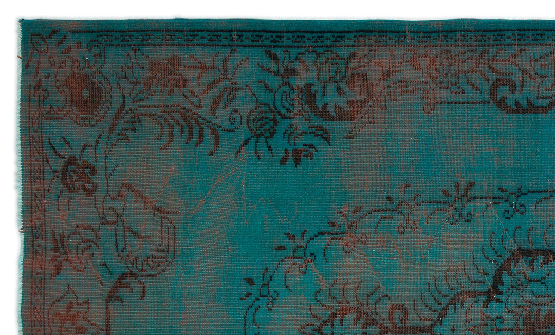 Athens 18395 Turquoise Tumbled Wool Hand Woven Carpet 183 x 297