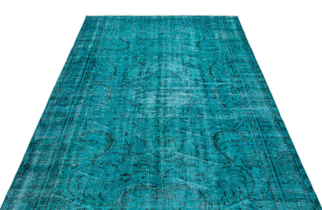 Athens Turquoise Tumbled Wool Hand Woven Carpet 162 x 272