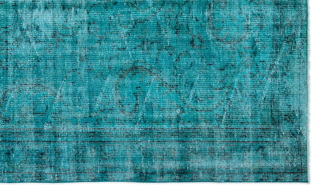 Athens Turquoise Tumbled Wool Hand Woven Carpet 162 x 272