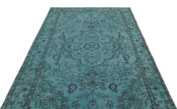 Athens Turquoise Tumbled Wool Hand Woven Carpet 165 x 288