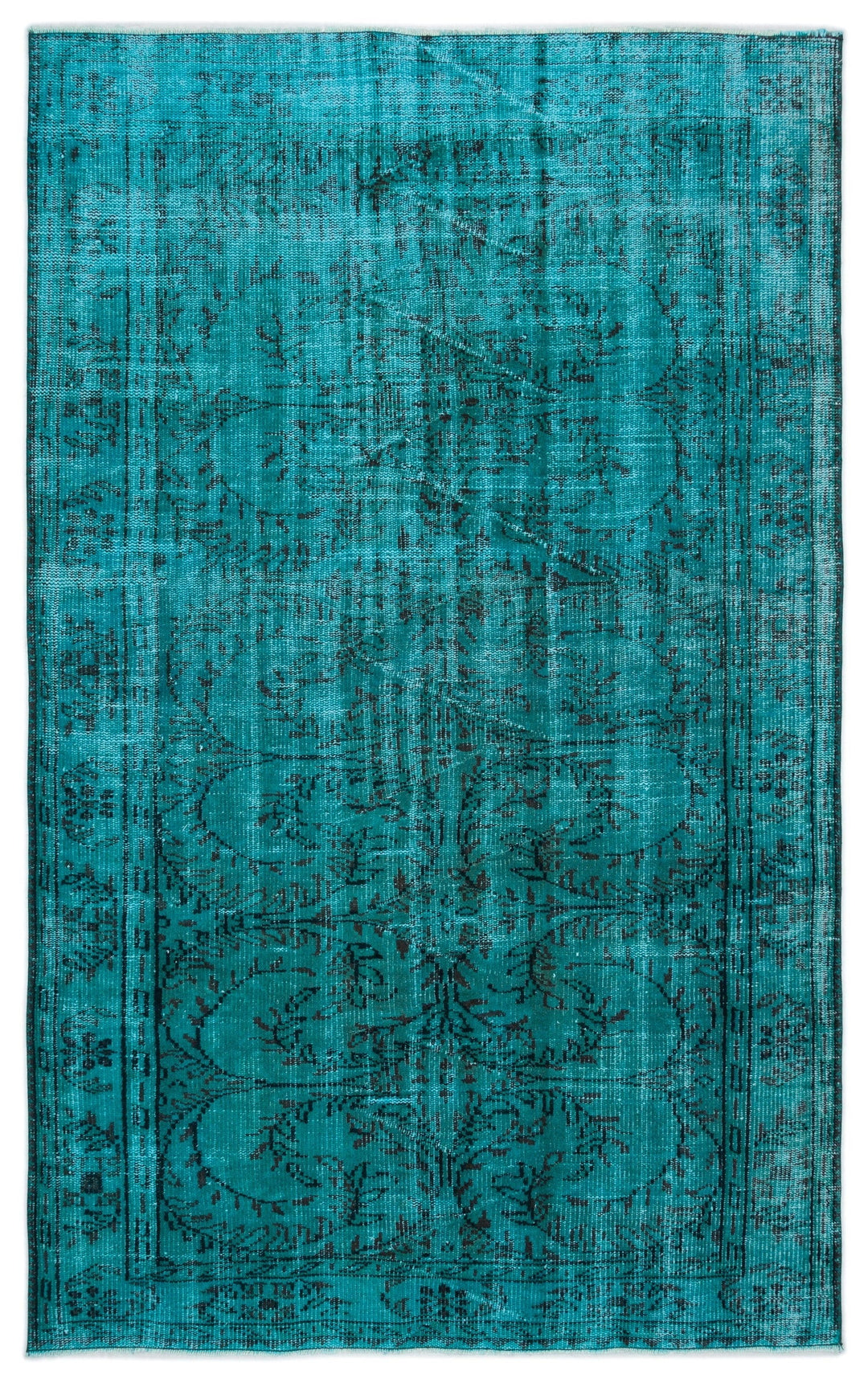 Athens Turquoise Tumbled Wool Hand Woven Carpet 169 x 257