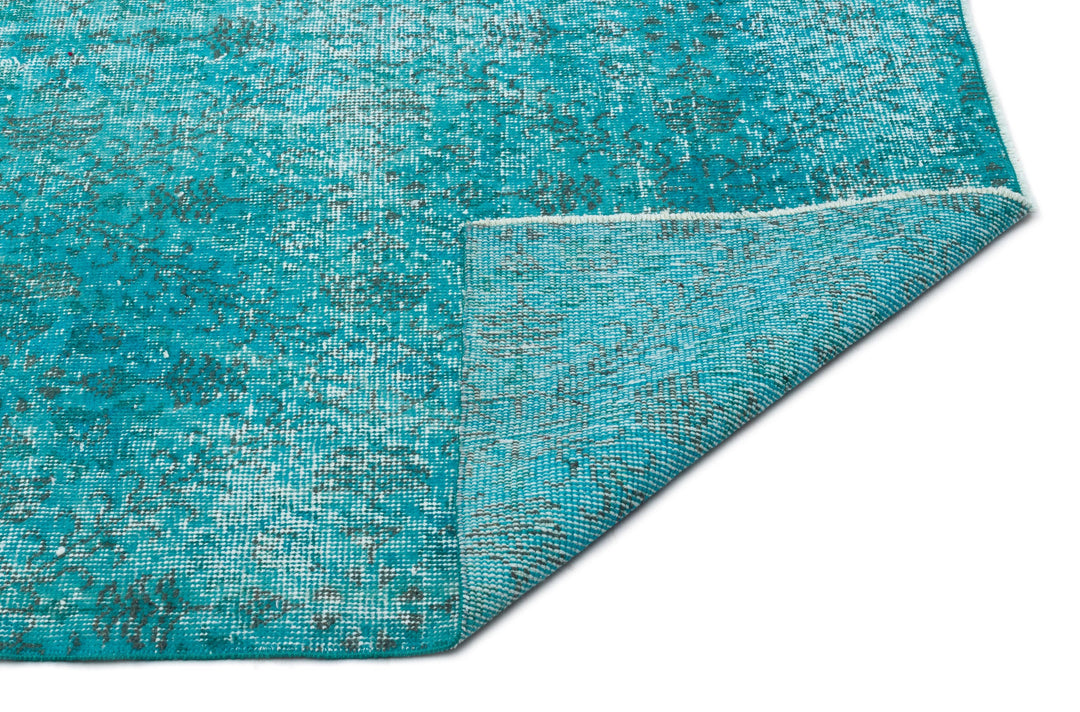 Athens Turquoise Tumbled Wool Hand Woven Carpet 208 x 292