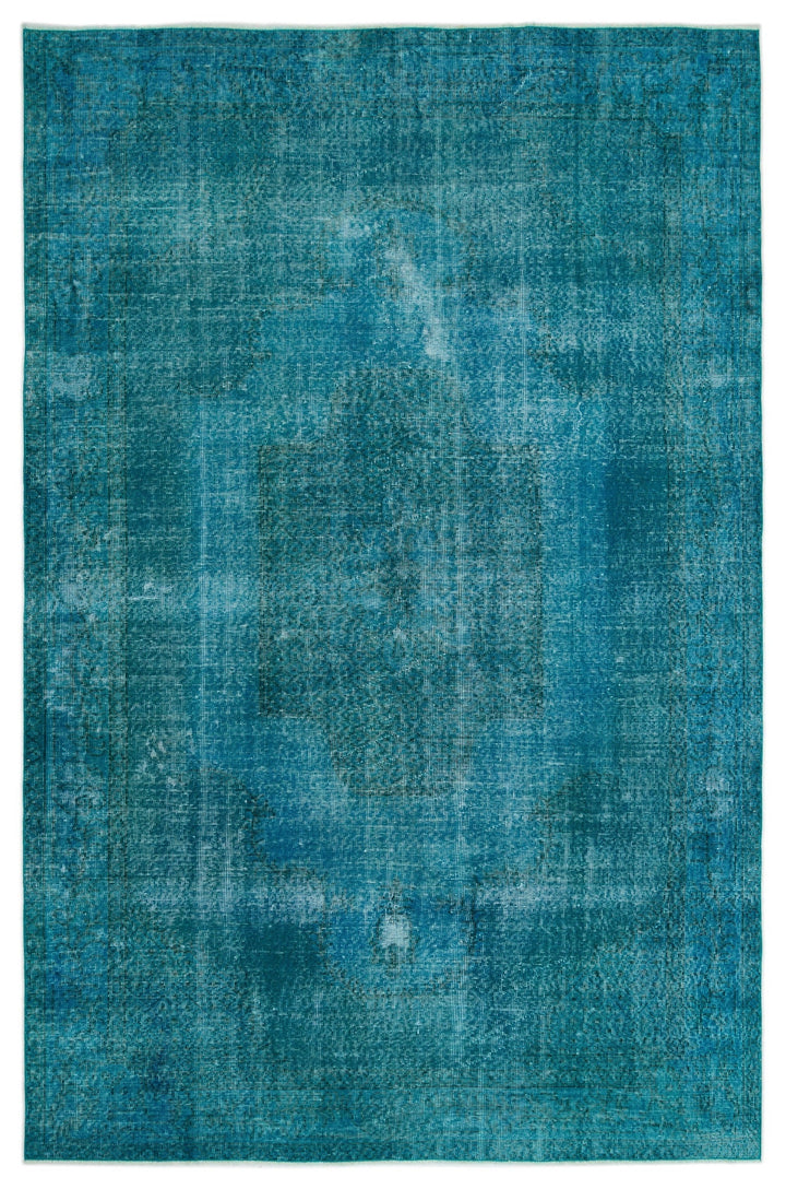 Athens Turquoise Tumbled Wool Hand Woven Carpet 202 x 304