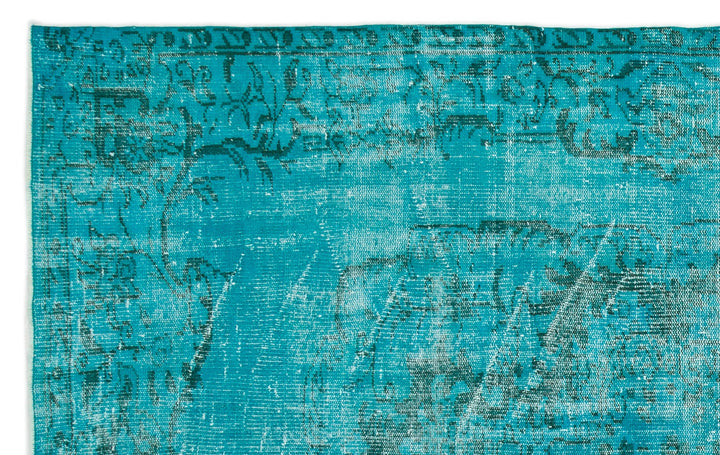 Athens Turquoise Tumbled Wool Hand Woven Carpet 185 x 284