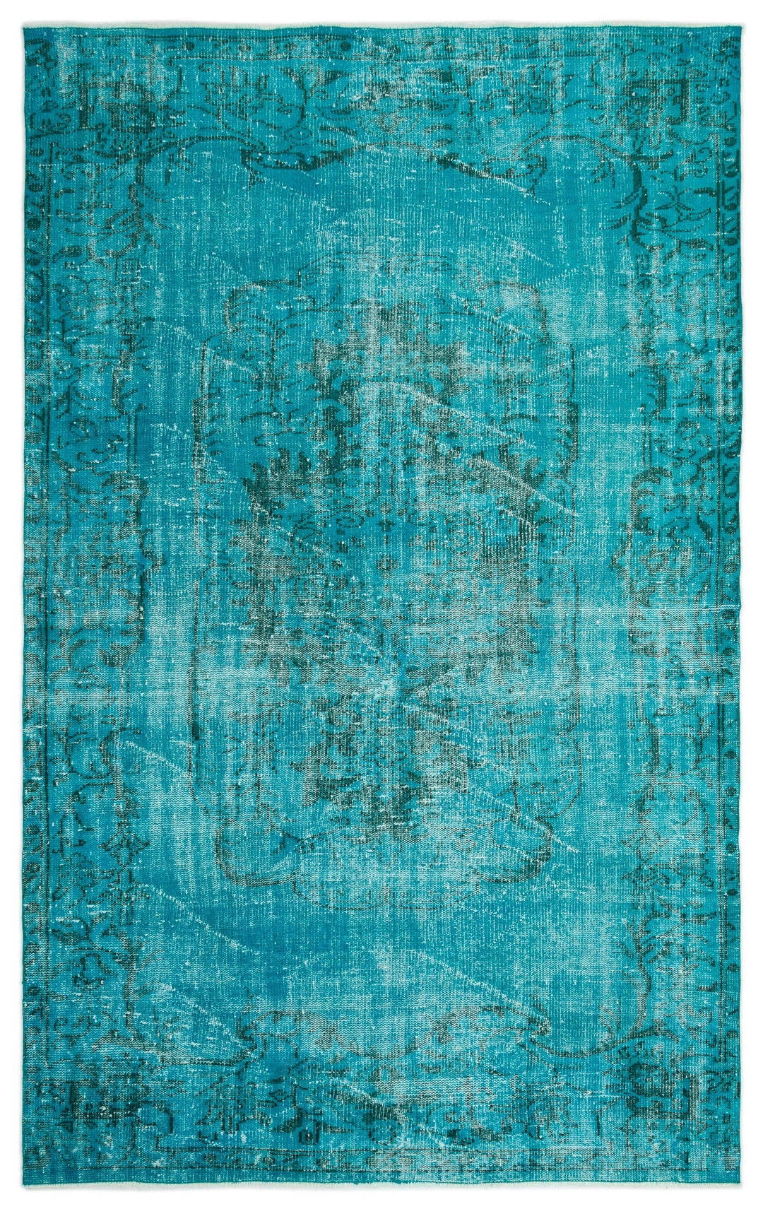 Athens Turquoise Tumbled Wool Hand Woven Carpet 185 x 284