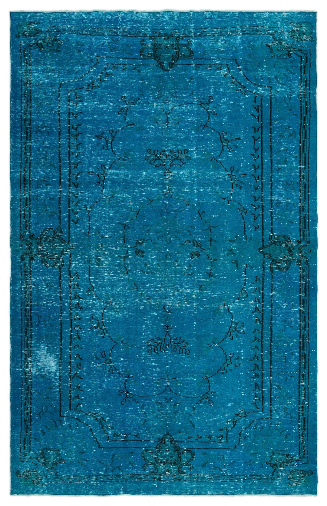 Athens Turquoise Tumbled Wool Hand Woven Carpet 198 x 308